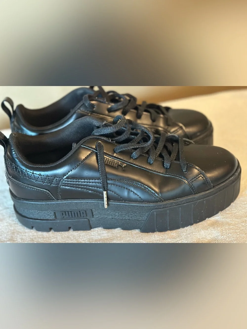 🖤🦋 PUMA Mayze Butterfly Platform Chunky Sneakers | Women’s Size 10 | All Black